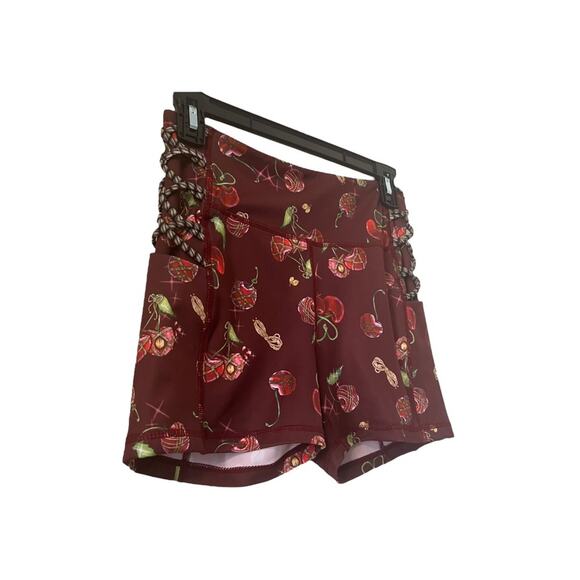 IronYokai Shibari Cherry High Waisted Endless Knots Biker Shorts Size M - Picture 2 of 6